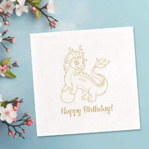 Drache Geburtstag im Jahr des Drachen Servietten Mit Folie