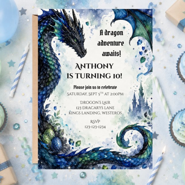 Drache Geburtstagsparty-Einladung Einladung (Von Creator hochgeladen)