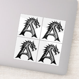 Drache gestalteter Buchstabe A, Drachenalphabet, M Aufkleber