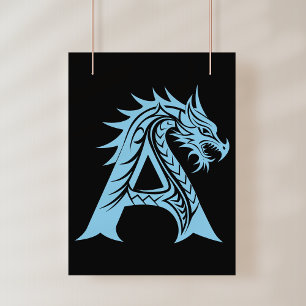 Drache gestalteter Buchstabe A, Drachenalphabet, M Fotodruck
