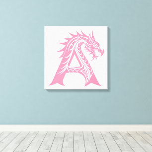 Drache gestalteter Buchstabe A, Drachenalphabet, M Leinwanddruck
