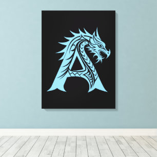 Drache gestalteter Buchstabe A, Drachenalphabet, M Leinwanddruck