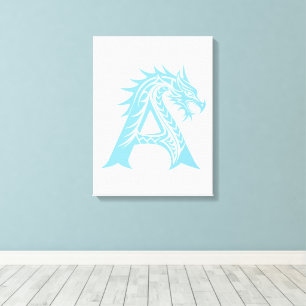 Drache gestalteter Buchstabe A, Drachenalphabet, M Leinwanddruck