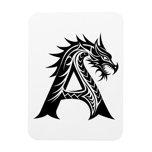 Drache gestalteter Buchstabe A, Drachenalphabet, M Magnet (Vertikal)