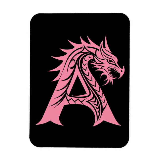 Drache gestalteter Buchstabe A, Drachenalphabet, M Magnet (Vertikal)