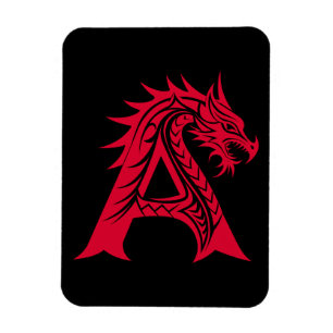 Drache gestalteter Buchstabe A, Drachenalphabet, M Magnet