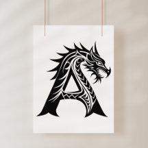 Drache gestalteter Buchstabe A, Drachenalphabet, M