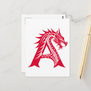 Drache gestalteter Buchstabe A, Drachenalphabet, M Postkarte
