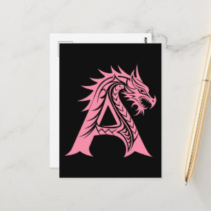 Drache gestalteter Buchstabe A, Drachenalphabet, M Postkarte