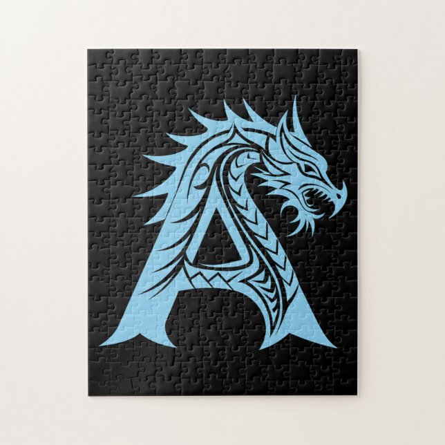 Drache gestalteter Buchstabe A, Drachenalphabet, M Puzzle (Vertikal)
