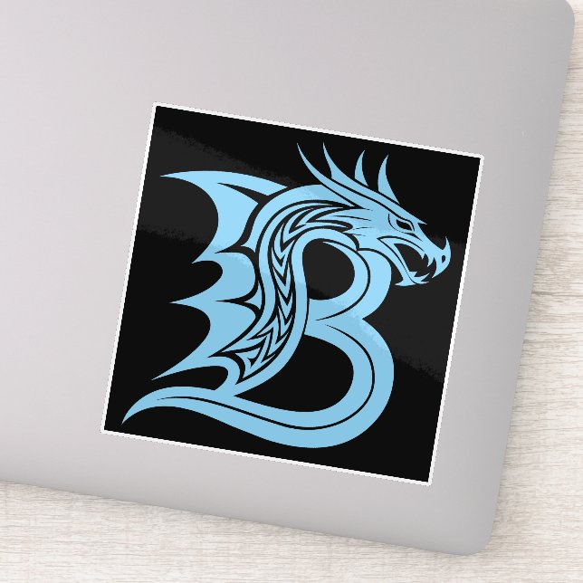Drache gestalteter Buchstabe B, Drachenalphabet, M Aufkleber (Detail)