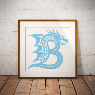 Drache gestalteter Buchstabe B, Drachenalphabet, M Fotodruck