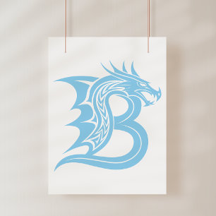 Drache gestalteter Buchstabe B, Drachenalphabet, M Fotodruck