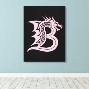 Drache gestalteter Buchstabe B, Drachenalphabet, M Leinwanddruck