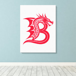 Drache gestalteter Buchstabe B, Drachenalphabet, M Leinwanddruck