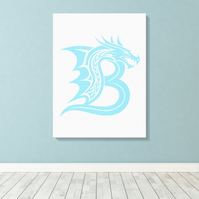 Drache gestalteter Buchstabe B, Drachenalphabet, M Leinwanddruck (Insitu (Holzboden))