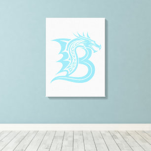 Drache gestalteter Buchstabe B, Drachenalphabet, M Leinwanddruck