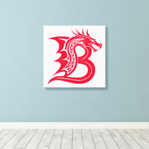 Drache gestalteter Buchstabe B, Drachenalphabet, M Leinwanddruck