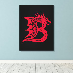 Drache gestalteter Buchstabe B, Drachenalphabet, M Leinwanddruck