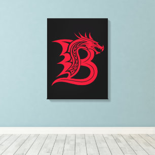 Drache gestalteter Buchstabe B, Drachenalphabet, M Leinwanddruck