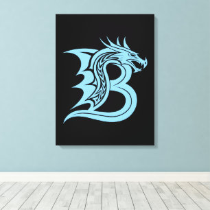 Drache gestalteter Buchstabe B, Drachenalphabet, M Leinwanddruck