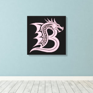 Drache gestalteter Buchstabe B, Drachenalphabet, M Leinwanddruck
