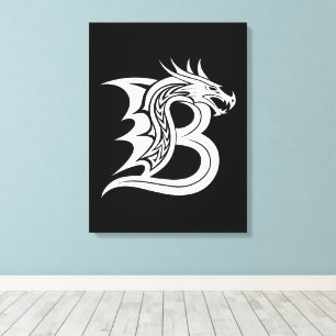 Drache gestalteter Buchstabe B, Drachenalphabet, M Leinwanddruck