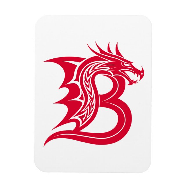 Drache gestalteter Buchstabe B, Drachenalphabet, M Magnet (Vertikal)