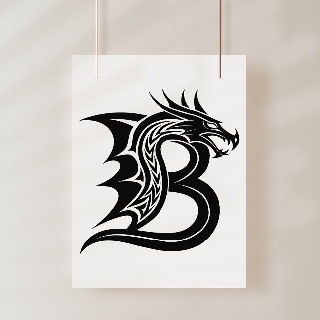 Drache gestalteter Buchstabe B, Drachenalphabet, M Poster (Von Creator hochgeladen)