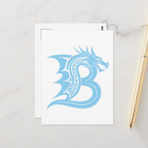 Drache gestalteter Buchstabe B, Drachenalphabet, M Postkarte