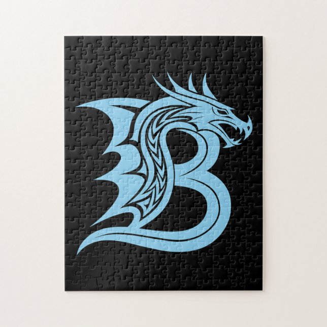 Drache gestalteter Buchstabe B, Drachenalphabet, M Puzzle (Vertikal)
