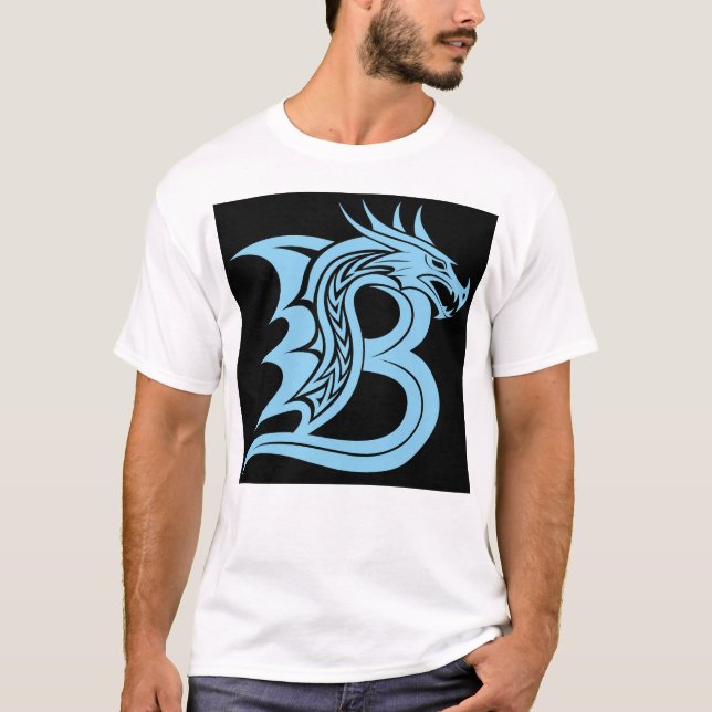 Drache gestalteter Buchstabe B, Drachenalphabet, M T-Shirt (Vorderseite)