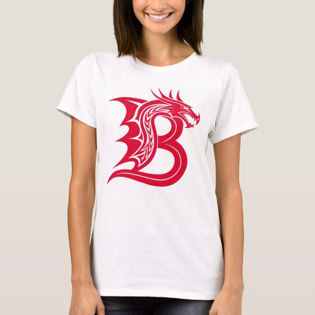 Drache gestalteter Buchstabe B, Drachenalphabet, M T-Shirt (Vorderseite)
