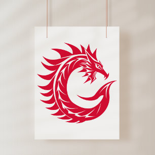 Drache gestalteter Buchstabe C, Drachenalphabet, M Fotodruck