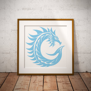 Drache gestalteter Buchstabe C, Drachenalphabet, M Fotodruck