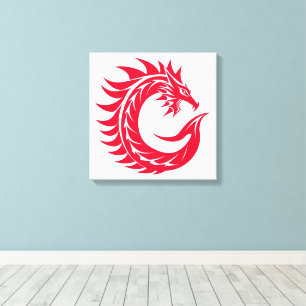 Drache gestalteter Buchstabe C, Drachenalphabet, M Leinwanddruck