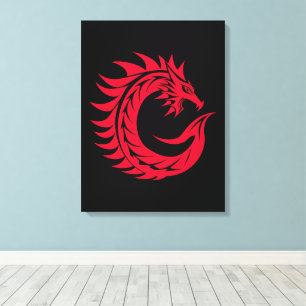Drache gestalteter Buchstabe C, Drachenalphabet, M Leinwanddruck