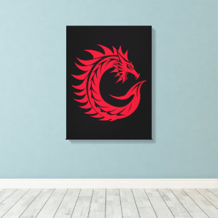 Drache gestalteter Buchstabe C, Drachenalphabet, M Leinwanddruck