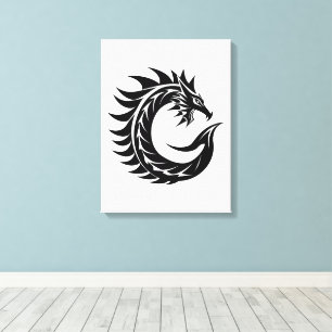 Drache gestalteter Buchstabe C, Drachenalphabet, M Leinwanddruck