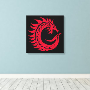 Drache gestalteter Buchstabe C, Drachenalphabet, M Leinwanddruck