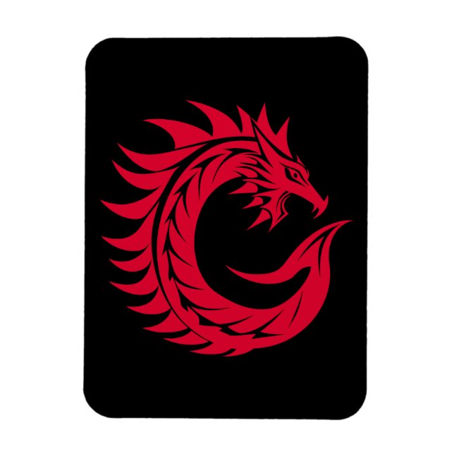 Drache gestalteter Buchstabe C, Drachenalphabet, M Magnet (Vertikal)