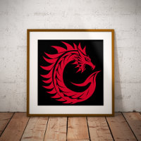 Drache gestalteter Buchstabe C, Drachenalphabet, M