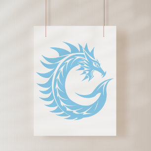 Drache gestalteter Buchstabe C, Drachenalphabet, M Poster