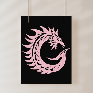 Drache gestalteter Buchstabe C, Drachenalphabet, M Poster