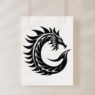 Drache gestalteter Buchstabe C, Drachenalphabet, M Poster