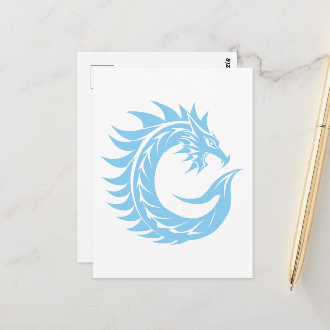 Drache gestalteter Buchstabe C, Drachenalphabet, M Postkarte (Vorderseite/Rückseite Beispiel)