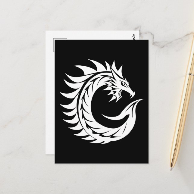 Drache gestalteter Buchstabe C, Drachenalphabet, M Postkarte (Vorderseite/Rückseite Beispiel)