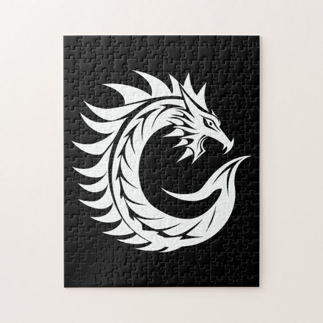 Drache gestalteter Buchstabe C, Drachenalphabet, M Puzzle (Vertikal)