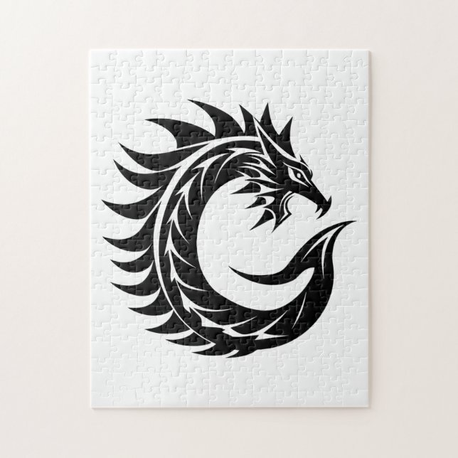 Drache gestalteter Buchstabe C, Drachenalphabet, M Puzzle (Vertikal)
