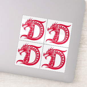 Drache gestalteter Buchstabe D, Drachenalphabet, M Aufkleber